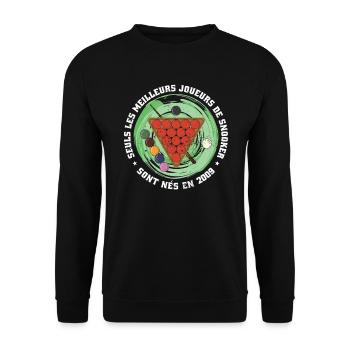 Französisch Snooker-Spieler Jahrgang 2009 - Unisex Pullover - Schwarz - Vorne - Alina (178cm) & Michal (187cm)