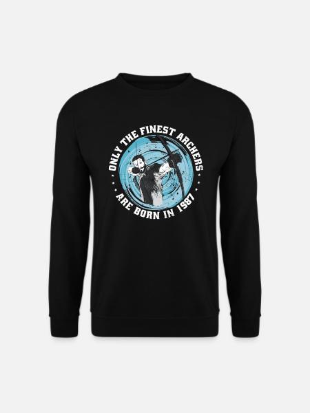 Bogenschütze Geburtstag Jahrgang 1987 geboren - Unisex Pullover - Schwarz