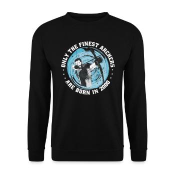 Archer birthday born in 2000 - Unisex Sweatshirt - black - Front - Alina (178cm) & Michal (187cm)