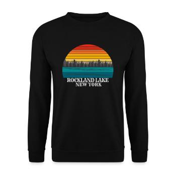Rockland Lake New York - Unisex Sweatshirt - black - Front - Alina (178cm) & Michal (187cm)