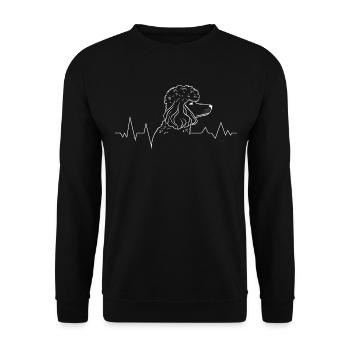 Race de chien caniche-chien chien amoureux du cœur battement de cœur - Sweat-shirt Unisexe - noir - Devant - Alina (178cm) & Michal (187cm)