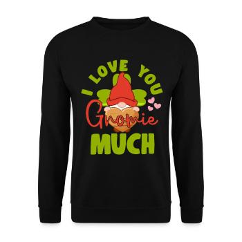 Je t’aime Gnomy Much Yard Garden Gnome Cadeaux - Sweat-shirt Unisexe - noir - Devant - Alina (178cm) & Michal (187cm)
