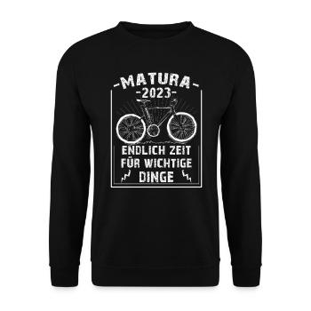 Matura 2023 Abitur Mountainbike MTB Fahrrad Matura - Unisex Sweatshirt - black - Front - Alina (178cm) & Michal (187cm)