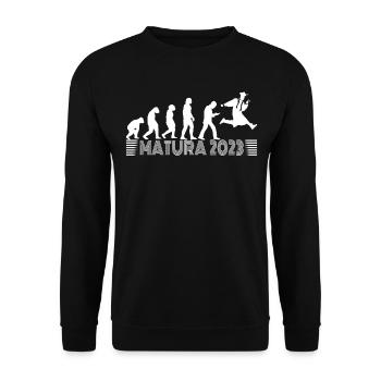 L’examen Matura 2023 Abitur a réussi Evolution - Sweat-shirt Unisexe - noir - Devant - Alina (178cm) & Michal (187cm)
