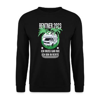 Pensioner Retirement Pensioner Pension 2023 - Unisex Sweatshirt - black - Front - Alina (178cm) & Michal (187cm)