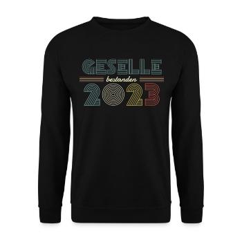 Ausbildung 2023 Abschluss bestanden Vintage Azubi - Unisex Pullover - Schwarz - Vorne - Alina (178cm) & Michal (187cm)