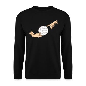Beachvolleyball Volleyball Volleyballer Vintage - Unisex Pullover - Schwarz - Vorne - Alina (178cm) & Michal (187cm)