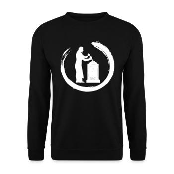 Bildhauer Handwerker Steinbildhauer Grabsteine - Unisex Pullover - Schwarz - Vorne - Alina (178cm) & Michal (187cm)