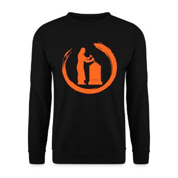Bildhauer Handwerker Steinbildhauer Grabsteine - Unisex Pullover - Schwarz - Vorne - Alina (178cm) & Michal (187cm)