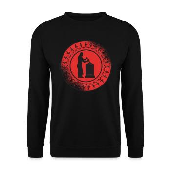 Bildhauer Handwerker Steinbildhauer Grabsteine - Unisex Pullover - Schwarz - Vorne - Alina (178cm) & Michal (187cm)