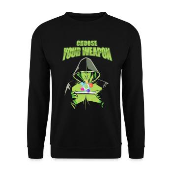 Jeu de rôle Jeu de rôle Jeu de plateau RPG-Gamer - Sweat-shirt Unisexe - noir - Devant - Alina (178cm) & Michal (187cm)