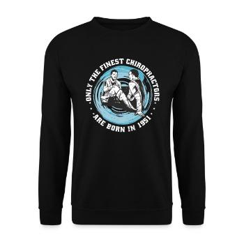 Physiotherapy born 1951 - Unisex Sweatshirt - black - Front - Alina (178cm) & Michal (187cm)