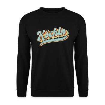 Koch Vintage Hobby Köchin - Unisex Pullover - Schwarz - Vorne - Alina (178cm) & Michal (187cm)
