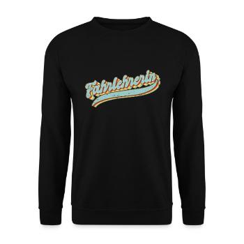 Fahrschule Vintage Fahrlehrerin - Unisex Pullover - Schwarz - Vorne - Alina (178cm) & Michal (187cm)