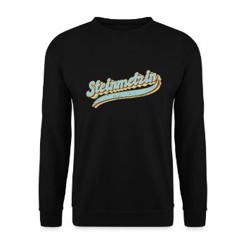Handwerker Steinmetz Vintage Steinmetzin - Unisex Pullover - Schwarz - Vorne - Alina (178cm) & Michal (187cm)