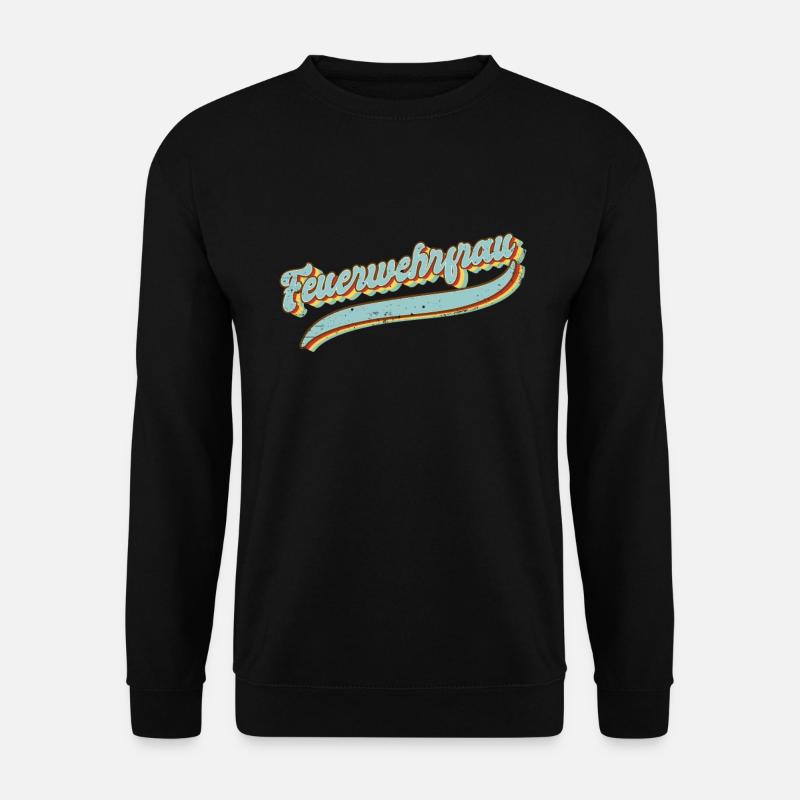 Feuerwehr Vintage Feuerwehrfrau - Unisex Pullover - Schwarz