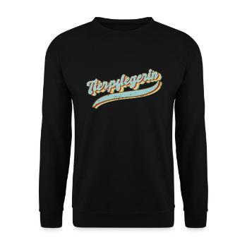 Tierwirt Vintage Tierpflegerin - Unisex Pullover - Schwarz - Vorne - Alina (178cm) & Michal (187cm)