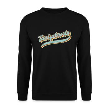 Taxi-Fahrer Vintage Taxifahrerin - Unisex Pullover - Schwarz - Vorne - Alina (178cm) & Michal (187cm)