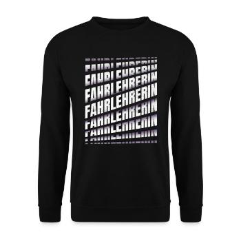 Fahrschule Spruch Fahrlehrerin - Unisex Pullover - Schwarz - Vorne - Alina (178cm) & Michal (187cm)