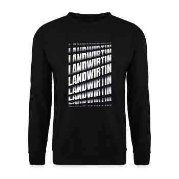 Bauern Spruch Landwirtin - Unisex Pullover - Schwarz - Vorne - Alina (178cm) & Michal (187cm)