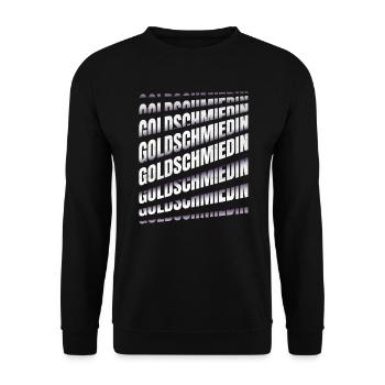 Juwelier Spruch Goldschmiedin - Unisex Pullover - Schwarz - Vorne - Alina (178cm) & Michal (187cm)
