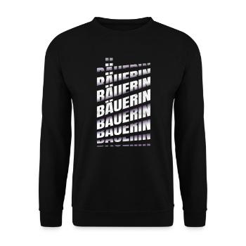 Bauern Spruch Landwirtin Bäuerin - Unisex Pullover - Schwarz - Vorne - Alina (178cm) & Michal (187cm)