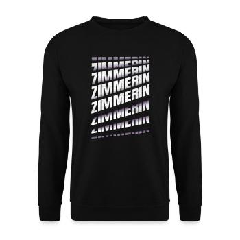 Zimmerer Spruch Zimmerin - Unisex Pullover - Schwarz - Vorne - Alina (178cm) & Michal (187cm)