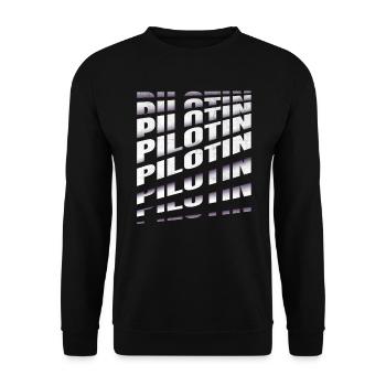 Flugzeug Spruch Pilotin - Unisex Pullover - Schwarz - Vorne - Alina (178cm) & Michal (187cm)