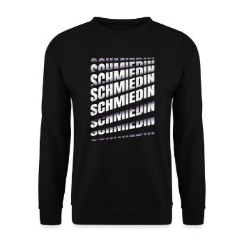 Schmied Spruch Handwerker Schmiedin - Unisex Pullover - Schwarz - Vorne - Alina (178cm) & Michal (187cm)