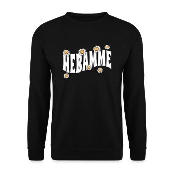 Geburtshelferin niedliche Blumen Hebamme - Unisex Pullover - Schwarz - Vorne - Alina (178cm) & Michal (187cm)
