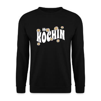 Koch niedliche Blumen Hobby Köchin - Unisex Pullover - Schwarz - Vorne - Alina (178cm) & Michal (187cm)