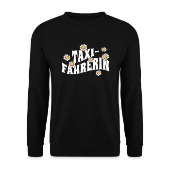 Taxi-Fahrer niedliche Blumen Taxifahrerin - Unisex Pullover - Schwarz - Vorne - Alina (178cm) & Michal (187cm)