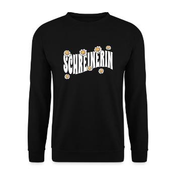 Schreiner niedliche Blumen Schreinerin - Unisex Pullover - Schwarz - Vorne - Alina (178cm) & Michal (187cm)