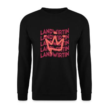 Bauern Berufsbezeichnung Landwirtin - Unisex Pullover - Schwarz - Vorne - Alina (178cm) & Michal (187cm)