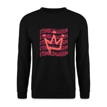 Handwerker Berufsbezeichnung Steinmetzin - Unisex Pullover - Schwarz - Vorne - Alina (178cm) & Michal (187cm)