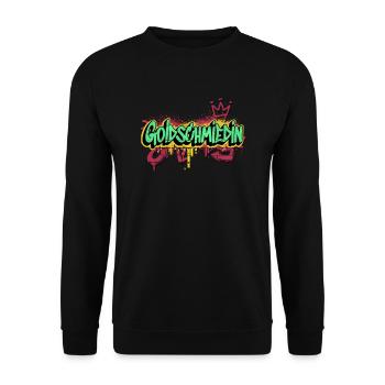 Juwelier Graffiti-Art Goldschmiedin - Unisex Pullover - Schwarz - Vorne - Alina (178cm) & Michal (187cm)