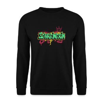 Schreiner Graffiti-Art Schreinerin - Unisex Pullover - Schwarz - Vorne - Alina (178cm) & Michal (187cm)