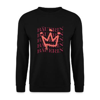 Bauern Berufsbezeichnung Landwirtin Bäuerin - Unisex Pullover - Schwarz - Vorne - Alina (178cm) & Michal (187cm)