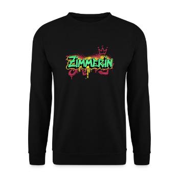 Zimmerer Graffiti-Art Zimmerin - Unisex Pullover - Schwarz - Vorne - Alina (178cm) & Michal (187cm)