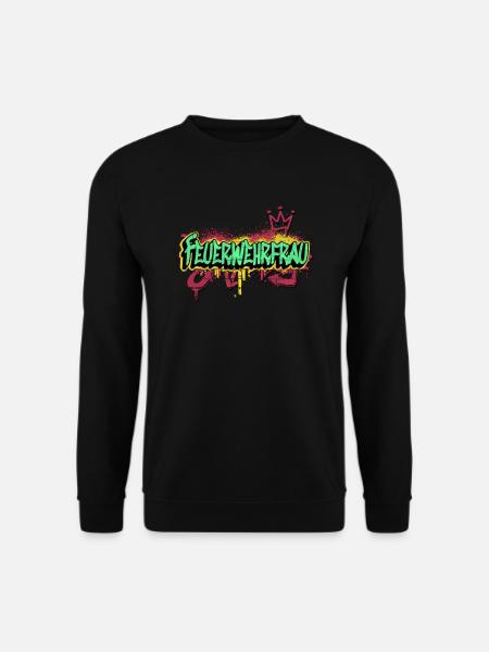 Feuerwehr Graffiti-Art Feuerwehrfrau - Unisex Pullover - Schwarz