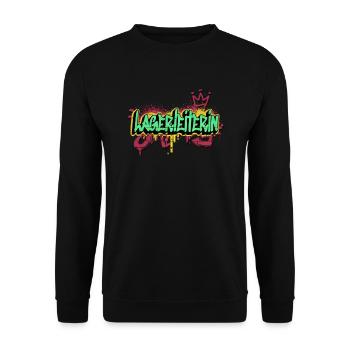 Logistik Graffiti-Art Logistikerin Lagerleiterin - Unisex Pullover - Schwarz - Vorne - Alina (178cm) & Michal (187cm)