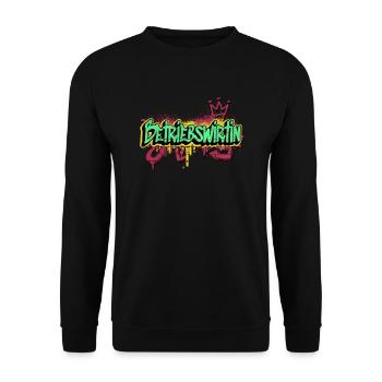 BWL Graffiti-Art Betriebswirtin - Unisex Pullover - Schwarz - Vorne - Alina (178cm) & Michal (187cm)