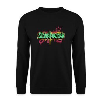 Handwerker Graffiti-Art Steinmetzin - Unisex Pullover - Schwarz - Vorne - Alina (178cm) & Michal (187cm)