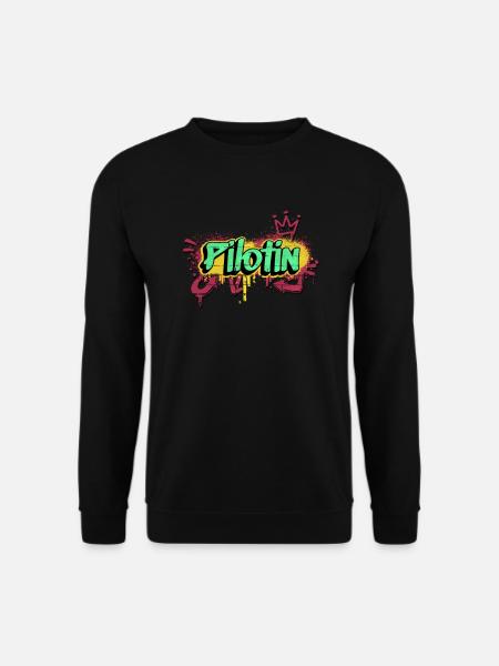 Flugzeug Graffiti-Art Pilotin - Unisex Pullover - Schwarz