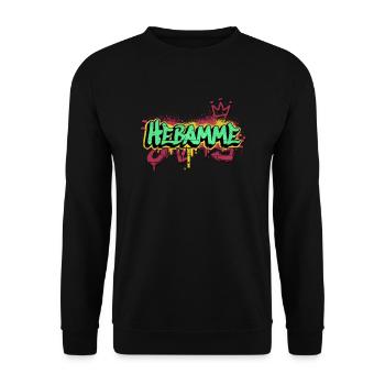 Geburtshelferin Graffiti-Art Hebamme - Unisex Pullover - Schwarz - Vorne - Alina (178cm) & Michal (187cm)