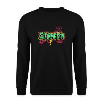 Handwerker Steinmetz Graffiti-Art Steinmetzin - Unisex Pullover - Schwarz - Vorne - Alina (178cm) & Michal (187cm)