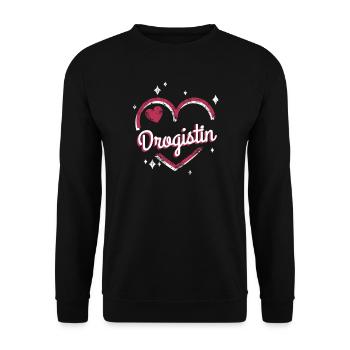 Apotheker Kollegin niedliches Herz Drogistin - Unisex Pullover - Schwarz - Vorne - Alina (178cm) & Michal (187cm)