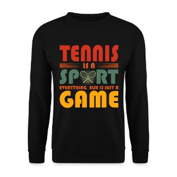Funny Tennis Art Tennis Now Wine Lover Gift Idea - Unisex Sweatshirt - black - Front - Alina (178cm) & Michal (187cm)