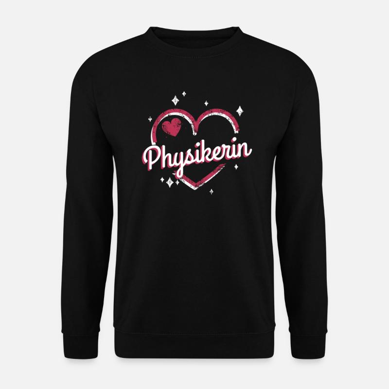 Physik Kollegin niedliches Herz Physikerin - Unisex Pullover - Schwarz