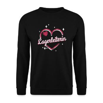 Logistik Kollegin niedliches Herz Logistikerin - Unisex Pullover - Schwarz - Vorne - Alina (178cm) & Michal (187cm)